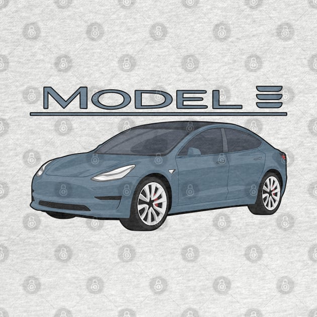 The Model 3 Car electric vehicle grey by creative.z